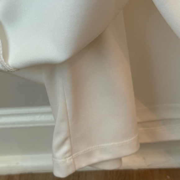 DKNY V-Neck Flutter Sleeve Solid Tie Waist Dress Wedding Summer Ivory Sz 10 - Picture 11 of 13